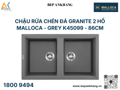 Chậu Rửa Chén Đá Granite 2 hố Malloca - GREY K45099